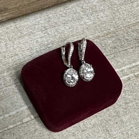 Joseph Esposito like new crystal sterling silver 925 stamped dangle earrings - Picture 3 of 8